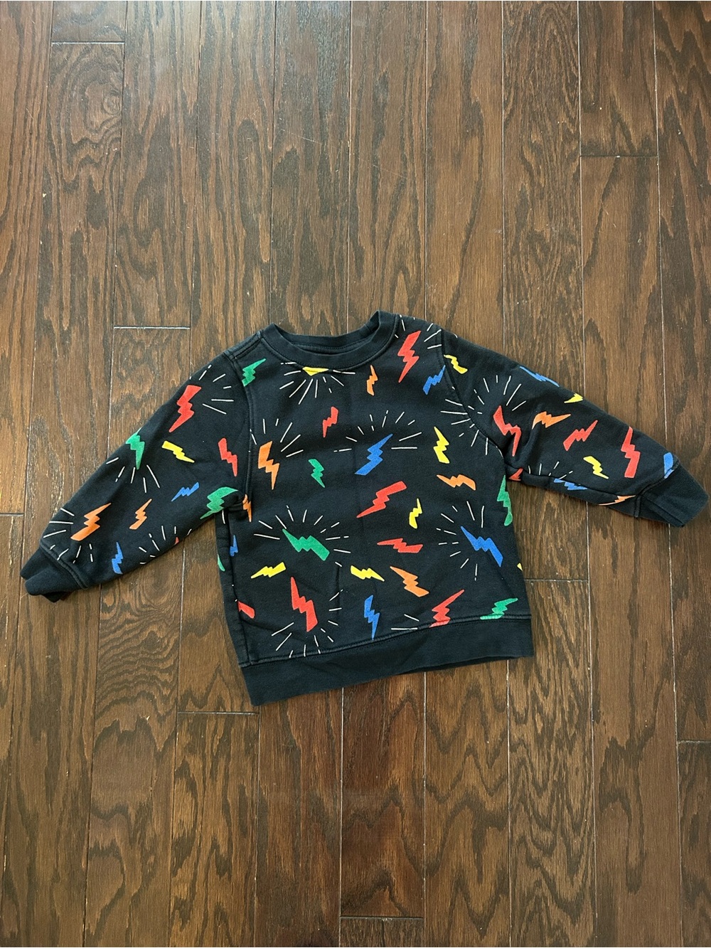 Hanna Andersson Colorful Lightning Bolt Crewneck Sweatshirt, Size US 3 (3T)